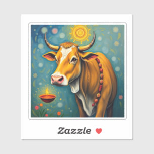 Pegatina Vaca sagrada festiva Diwali Glow