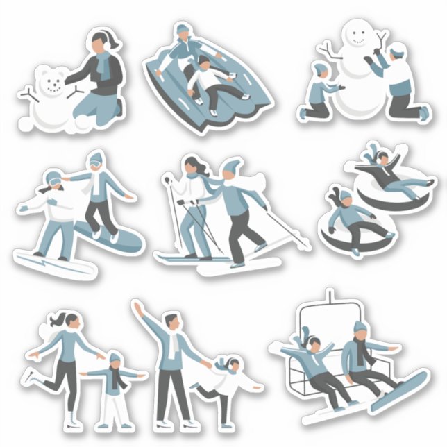 Pegatina Vacaciones de Navidades divertidos de la familia i (Anverso)