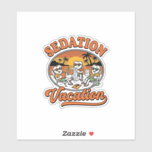 Pegatina Vacaciones de Sedación Diseño de Camiseta de Humor