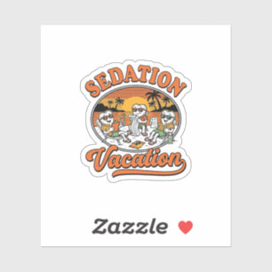 Pegatina Vacaciones de Sedación Diseño de Camiseta de Humor