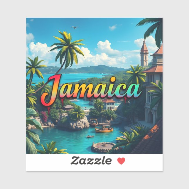 Pegatina vacaciones en Jamaica (Hoja)