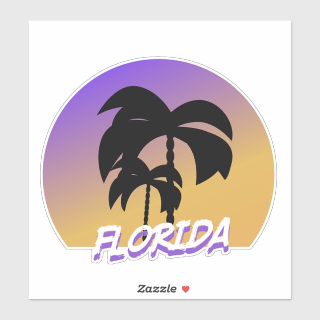 Pegatina Vacaciones púrpura de árboles gradientes (Hoja)