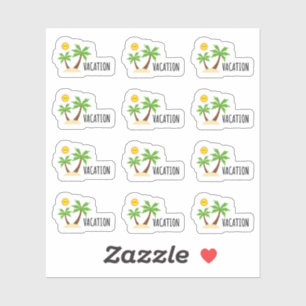 Pegatina Vacaciones vacaciones Isla Tropical Bujo Planner