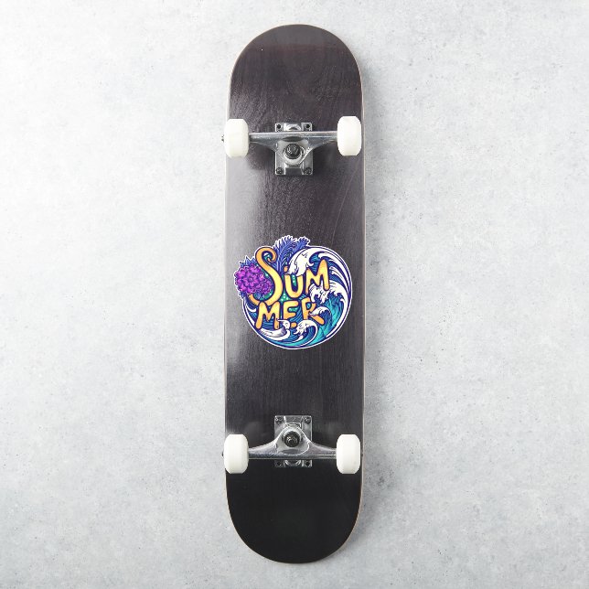 Pegatina Vacaciones veraniegas en la playa tropical (Monopatín)