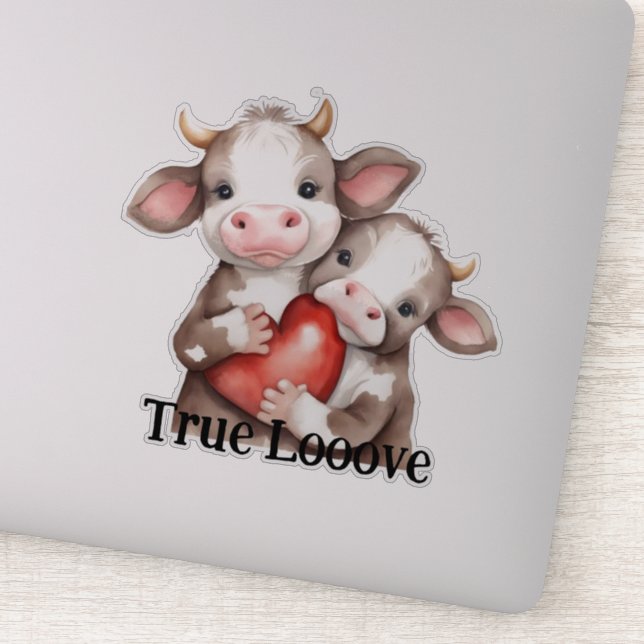 Pegatina Vacas Adorables Verdadero Amor (Detalle)