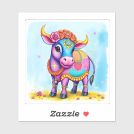 Pegatina Vacas sagradas disfrazadas de fiesta para Diwali