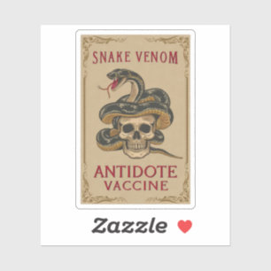 Pegatina Vacuna Antídoto Veneno de Serpiente de Halloween