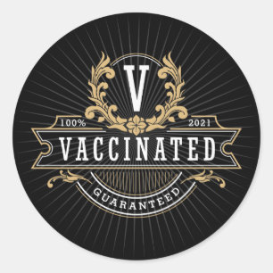 Pegatina vacunado   Emblema Regal   VAXd