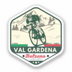 Pegatina val gardena tour en bicicleta italiano