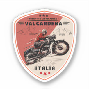 Pegatina val gardena tour en motocicleta italiano