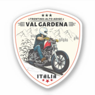 Pegatina val gardena tour en motocicleta italiano