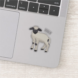 Pegatina Valais Blacknose ilustracion personalizado ovino