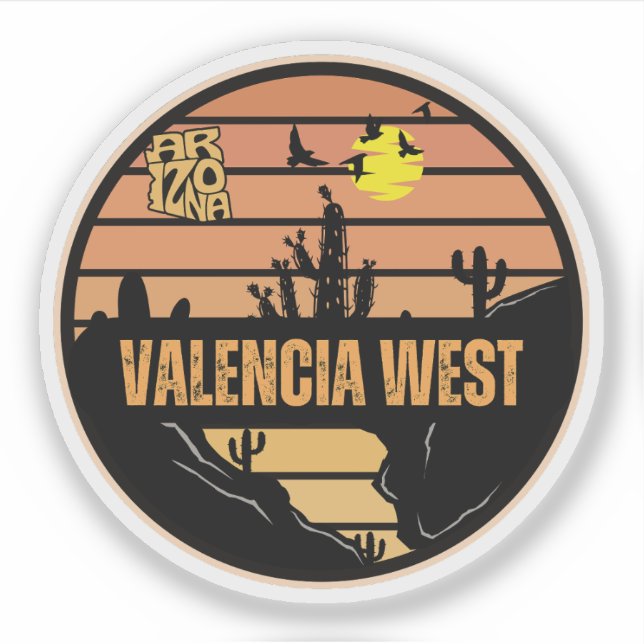 Pegatina Valencia West, Arizona (Anverso)