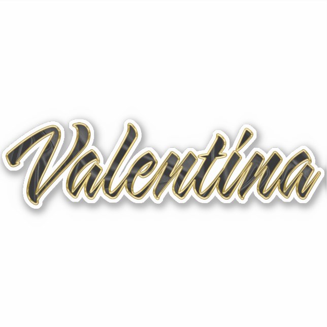 Pegatina Valentina black gold Lettering Aufkleber Sticker (Anverso)