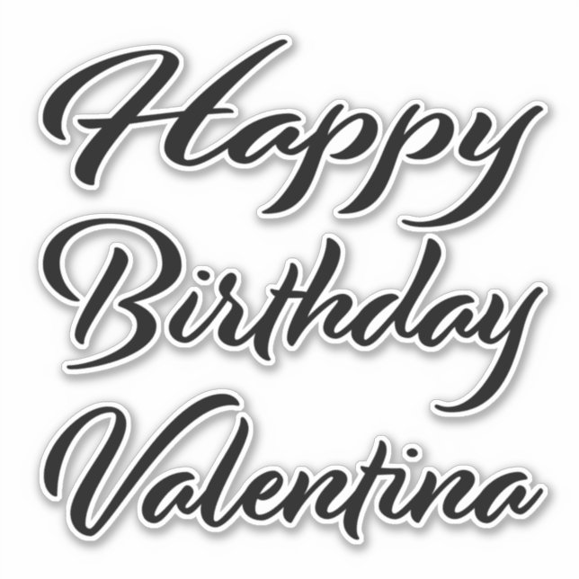 Pegatina Valentina Name Vorname black Sticker Geburtstag (Anverso)