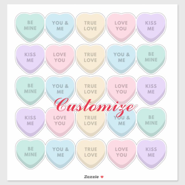 Pegatina Valentine Candy Hearts Thunder_Cove (Hoja)