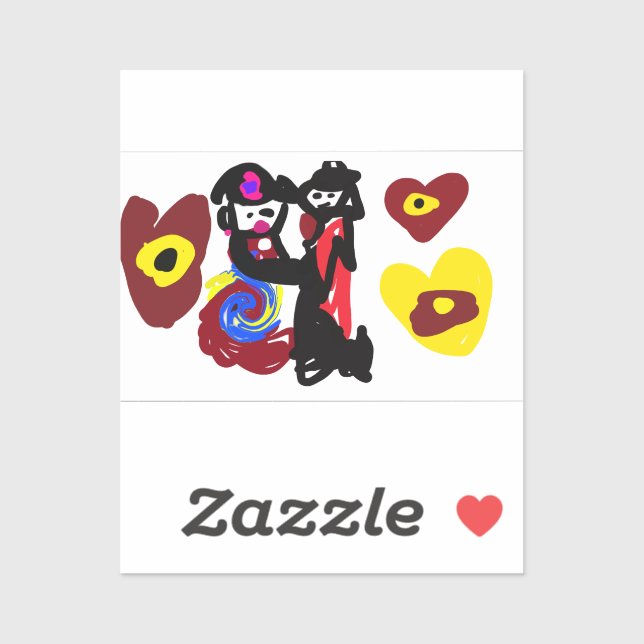 Pegatina Valentine dream dance day (Hoja)