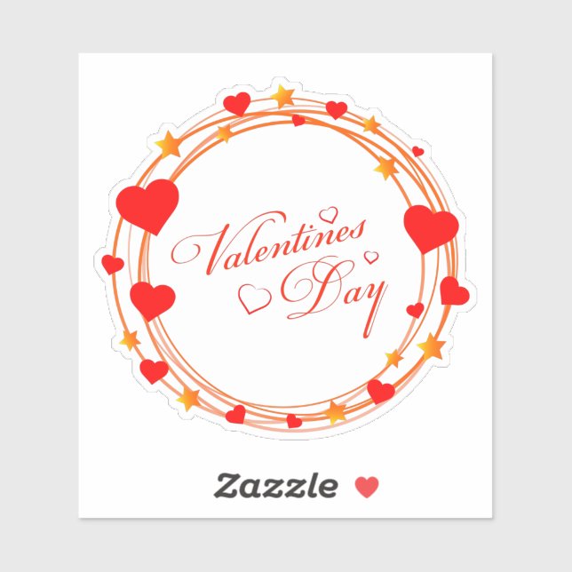Pegatina Valentine's Day Circle Design-25695 (Hoja)