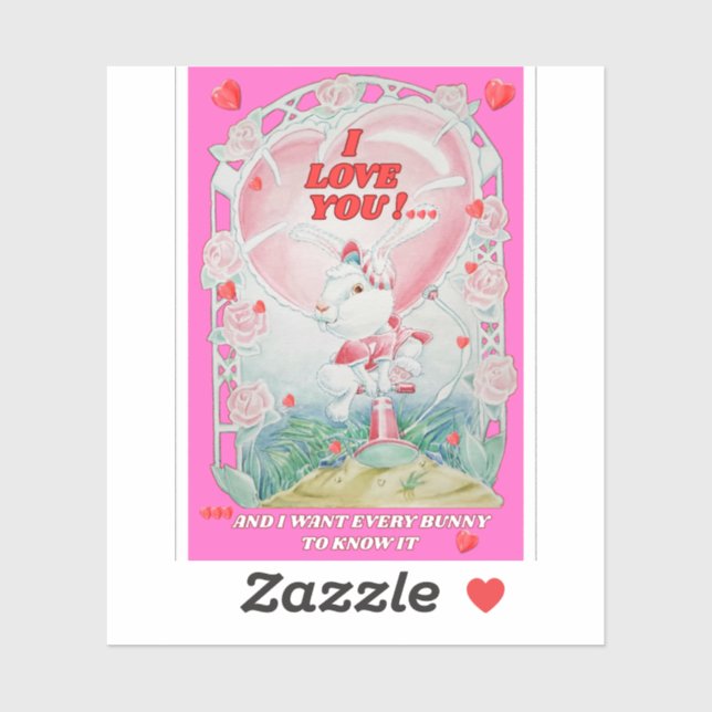 Pegatina Valentine's Day Love Bunny Sticker  (Hoja)