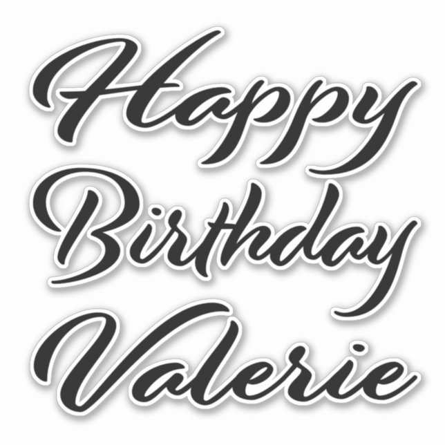 Pegatina Valerie Name Vorname black Sticker Geburtstag (Anverso)