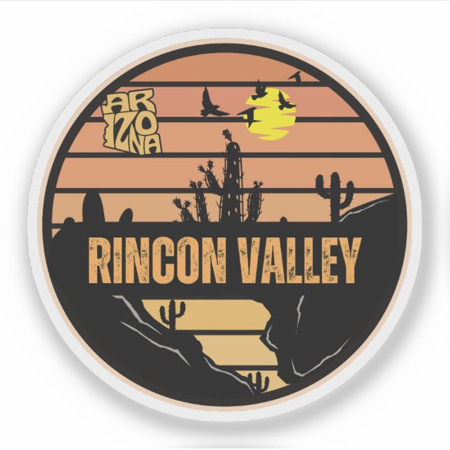 Pegatina Valle de Rincon, Arizona (Anverso)