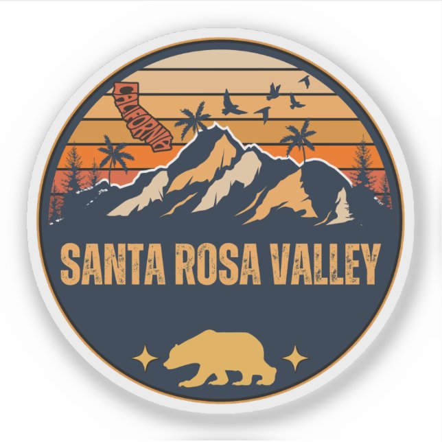 Pegatina Valle de Santa Rosa, California (Anverso)