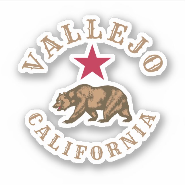 Pegatina Vallejo, California (Anverso)
