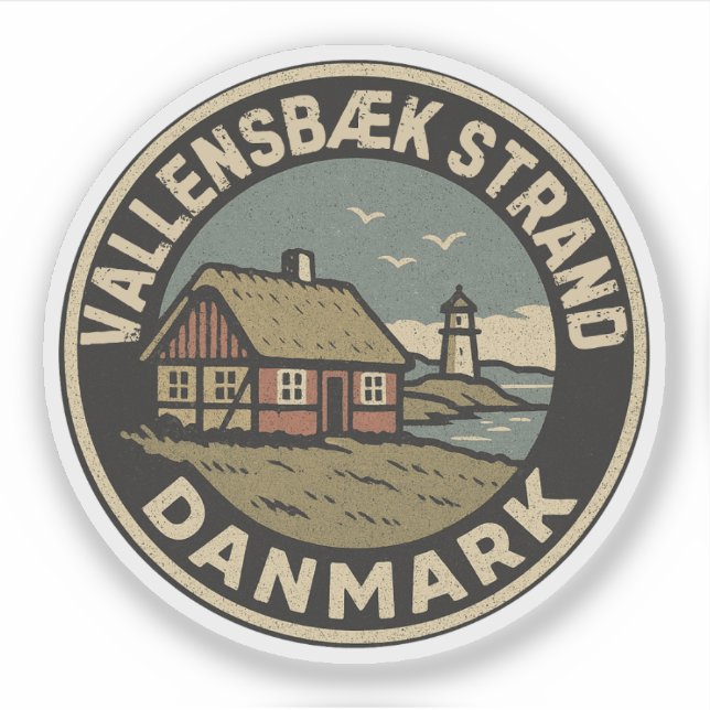 Pegatina Vallensbæk Strand, Dinamarca Danmark  (Anverso)
