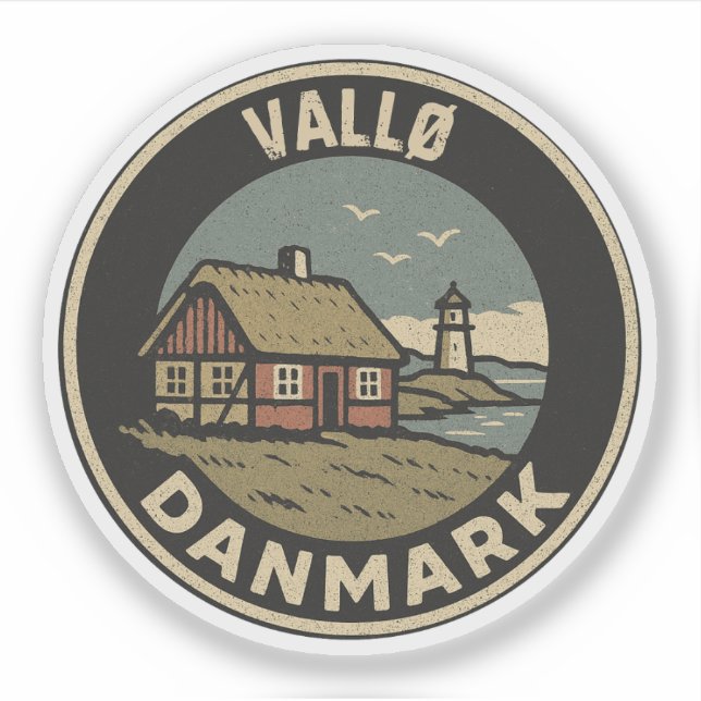 Pegatina Vallø, Dinamarca Danmark  (Anverso)