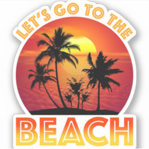 Pegatina Vamos a la playa