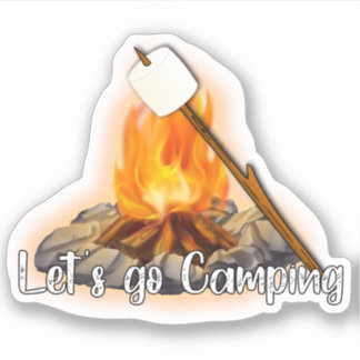 Pegatina Vamos Camping Personalizado-Pegatina de vinilo
