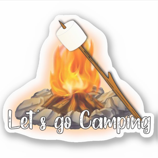 Pegatina Vamos Camping Personalizado-Pegatina de vinilo (Anverso)