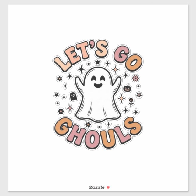 Pegatina Vamos Fantasmas Cute Halloween Ghost  (Hoja)