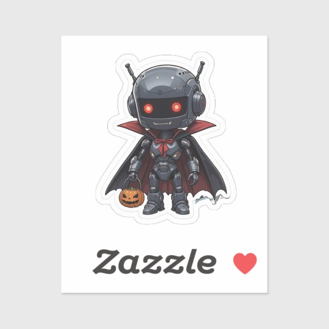 Pegatina Vampire Robot Vinyl Cute Halloween Sci-Fi (Hoja)