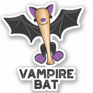 Pegatina Vampiro Bat Funny Béisbol Pun