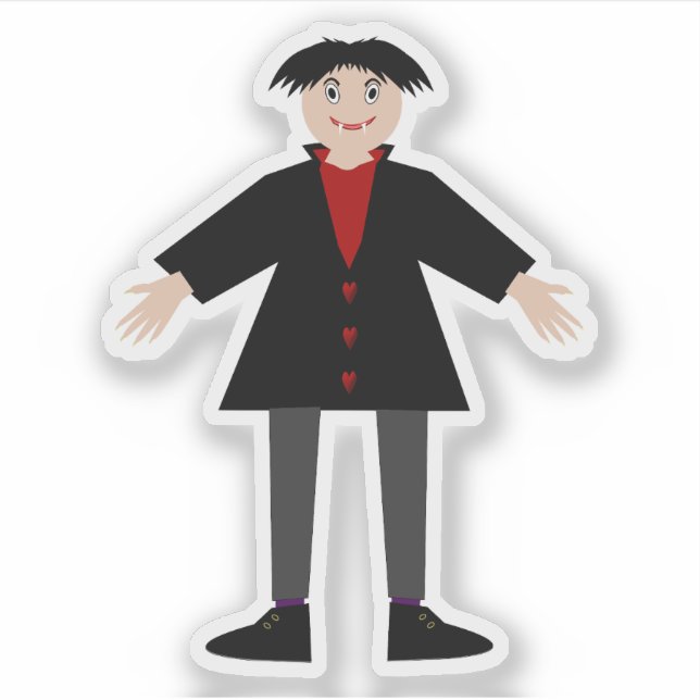 Pegatina Vampiro de Cute Halloween (Anverso)