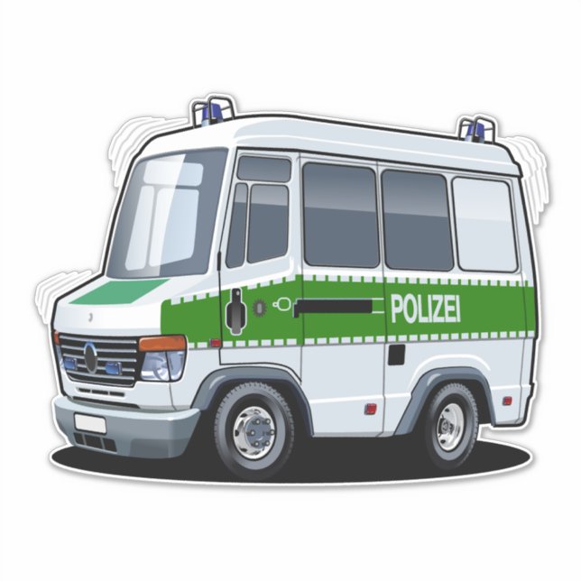Pegatina Van de la policía personalizado (Anverso)