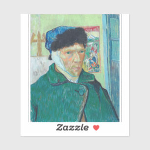 Pegatina Van Gogh - autorretrato con oído maltratado