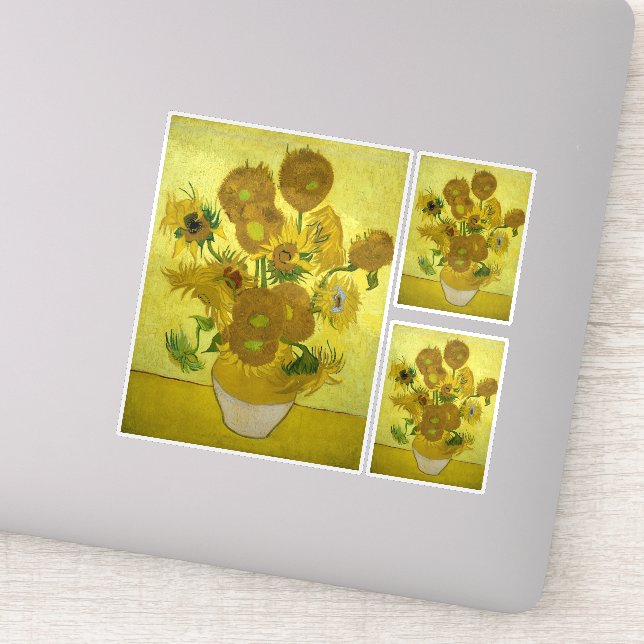 Pegatina Van Gogh - girasoles, cuarta versión, repetición (Detalle)
