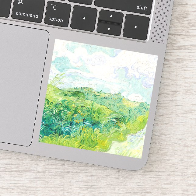 Pegatina Van Gogh. Los Campos Verdes De Trigo Auvers. Impre (Detalle)