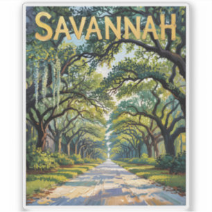Pegatina Van Gogh Retro Savannah Georgia Oak Avenue Viaje