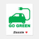 Pegatina Van los coches eléctricos de la impulsión verde (Hoja)