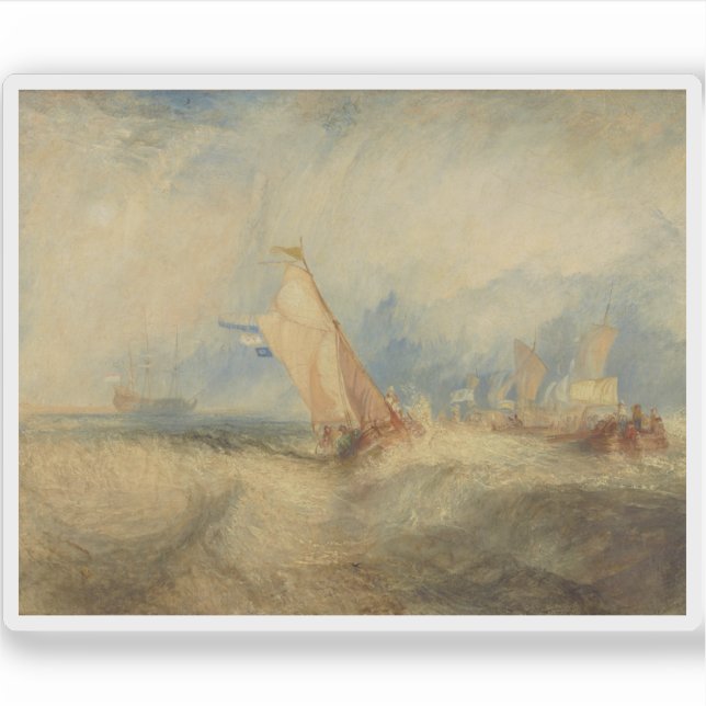 Pegatina Van Tromp, yendo a complacer a sus maestros (Anverso)