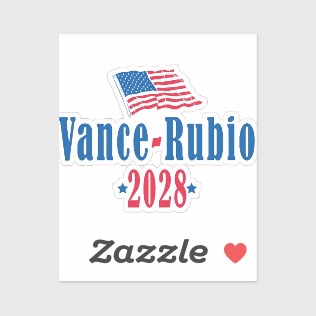 Pegatina Vance Rubio 2028 (bandera) (Hoja)