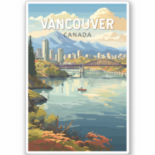 Pegatina Vancouver Canadá Viajes de arte