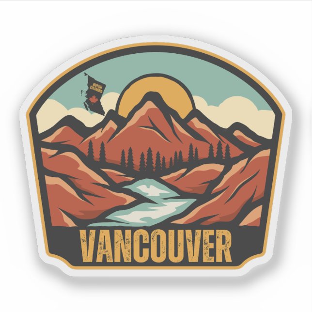 Pegatina Vancouver, Columbia Británica (Anverso)