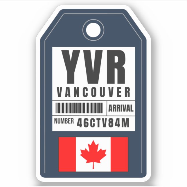 Pegatina Vancouver Embarque Pass - Canadá YVR (Anverso)