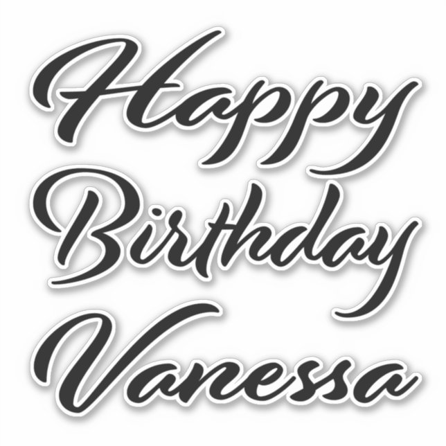 Pegatina Vanessa Name Vorname black Sticker Geburtstag (Anverso)