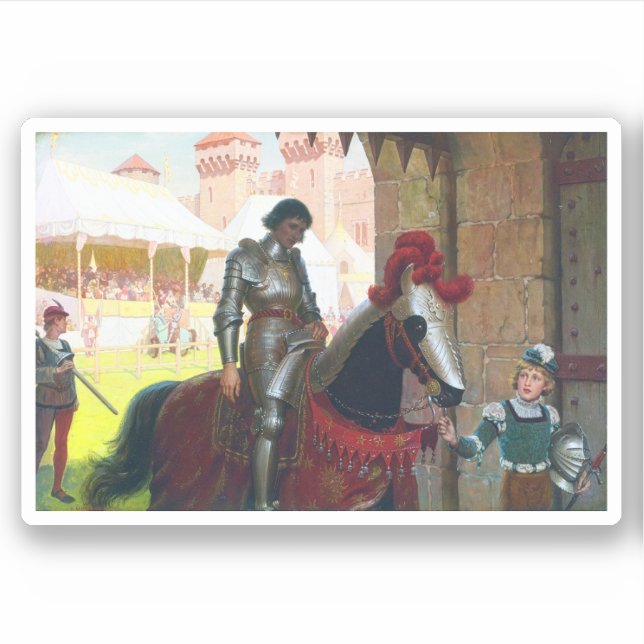 Pegatina Vanquished, by Edmund Blair Leighton (Anverso)