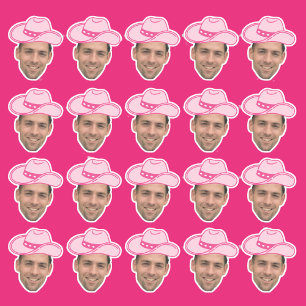 Pegatina Vaquera Disco Rosa Cara del Novio Personalizable